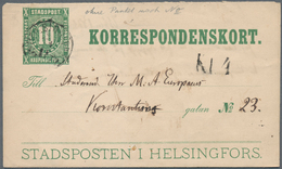 Dänemark - Ganzsachen: CITY MAIL: "STADSPOSTEN I HELSINGFORS." Two Postal Stationery "Korrenspondens - Interi Postali