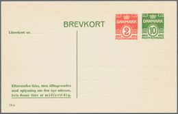 Dänemark - Ganzsachen: 1953, 10 Öre + 2 Öre Green/orange Service Postal Stationery Postcard From The - Ganzsachen