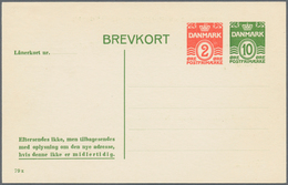 Dänemark - Ganzsachen: 1953, 10 Öre + 2 Öre Green/orange Service Postal Stationery Postcard From The - Postal Stationery