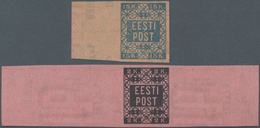 Estland: 1919. Definitive 15k Blue On Lilac Rosa Paper (G5), And Definitive Proof 2k Black On Rosa P - Estonie