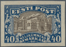 Estland: 1927. Vanemuine Theatre, Dorpat (Tartu) 40 M, Thin Paper, Mint, NH. (G3) - Estland
