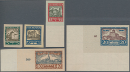 Estland: 1927, Welfare Issue City Views Complete Imperforated Set Of Five Proofs. Three Stamps With - Estonie