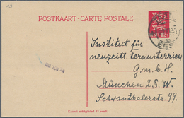 Estland - Ganzsachen: 1928/1929, 12 S Red Single Psc And 5/5 S Brick-red Double Psc With Additional - Estland