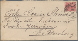 Finnland: 1878, 32 P Carmine Thin Paper On Letter From Helsingfors To St. Petersburg - Gebruikt