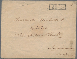 Finnland - Ganzsachen: 1855, 10 Kop Red Postal Stationery Cover With Frame Cancel BORGA, Mi 400.- - Entiers Postaux