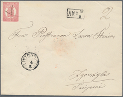 Finnland - Ganzsachen: 1860, 10 Kop. Carmine Postal Stationery Cover With Pen-stroke Cancel And Besi - Entiers Postaux