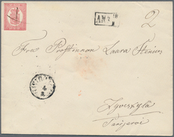 Finnland - Ganzsachen: 1860, 10 Kop. Carmine Postal Stationery Cover With Pen-stroke Cancel And Besi - Postwaardestukken