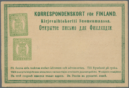 Finnland - Ganzsachen: 1875, Ganzsachenkarte "8 P.", Aushilfsgabe Mit Zweitem Eingedruckten Werstemp - Ganzsachen
