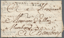 Frankreich - Vorphilatelie: 1702, "DE GRENOBLE" One-liner On Folded Letter To Chambery (Savoyen), Ve - 1792-1815: Dipartimenti Conquistati