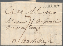 Frankreich - Vorphilatelie: 1737, "CASNAUDY" One-liner (Casteinaudary/Lanquedoc) On Complete Folded - 1792-1815: Départements Conquis