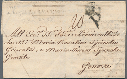 Frankreich - Vorphilatelie: 1772, "P With Crown" Handstamp On Complete Little Folded Letter From Par - 1792-1815: Départements Conquis