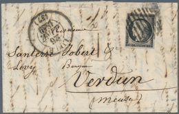 Frankreich: 1849, 20 C Black, Large Margins, Tied By The "BARS OF LILLE" Grid Cancel, Along With Lar - Sonstige & Ohne Zuordnung