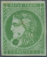 Frankreich: 1870, Bordeaux Issue 5c. Green, Report 2, Bright Colour And Full Margins All Around, Sho - Altri & Non Classificati