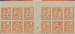 Frankreich: 1900, Mouchon 15c. Orange, Essay In Issued Colour And Design On Ungummed Paper With Wate - Autres & Non Classés