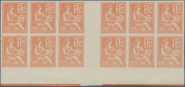 Frankreich: 1900, Mouchon 15c. Orange, Essay In Issued Colour And Design On Ungummed Paper, Bottom M - Sonstige & Ohne Zuordnung