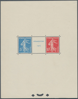 Frankreich: 1927, Exhibition Strasbourg, Mint Luxury Block Without The Usual Exhibition Postmark In - Andere & Zonder Classificatie