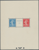 Frankreich: 1927, Exhibition Strasbourg, Mint Luxury Block Without The Usual Exhibition Postmark In - Other & Unclassified