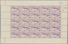 Frankreich: 1934, Airmail Issue 2.25fr. Violet (Bleriot) In A Complete (folded) Sheet Of 25 With Mar - Other & Unclassified