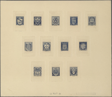 Frankreich: 1941. Collective Proof (twelve Dies) In Blue For The Set "National Aid (I): City Coat Of - Sonstige & Ohne Zuordnung