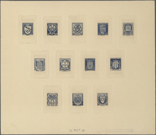 Frankreich: 1941. Collective Proof (twelve Dies) In Blue For The Set "National Aid (I): City Coat Of - Other & Unclassified