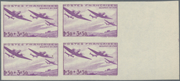 Frankreich: 1942, Victims Of Aerial Warfare, 1.50fr.+3.50fr. Purple, IMPERFORATE Right Marginal Bloc - Andere & Zonder Classificatie
