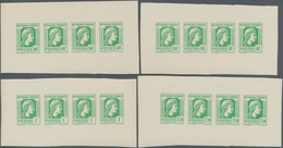 Frankreich: 1944, Definitives "Marianne", Not Issued, Group Of Ten Imperforate Panes Of Four Stamps - Andere & Zonder Classificatie