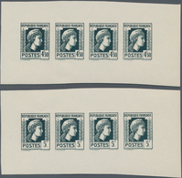 Frankreich: 1944, Definitives "Marianne", Not Issued, Group Of Ten Imperforate Panes Of Four Stamps - Andere & Zonder Classificatie