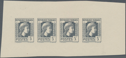 Frankreich: 1944, Definitives "Marianne", Not Issued, 5fr., Group Of Five Imperforate Panes Of Four - Sonstige & Ohne Zuordnung