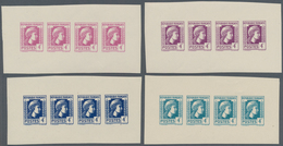 Frankreich: 1944, Definitives "Marianne", Not Issued, 4fr., Group Of Four Imperforate Panes Of Four - Sonstige & Ohne Zuordnung