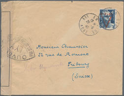 Frankreich: 1945, 4 F Blue With Red Overprint "V 8-V-45" Liberation Issue Cancelled AIX EN OTHE/AUBE - Other & Unclassified