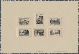 Frankreich: 1946. Collective Proof (six Dies) In Black For The Landscapes Series (inscription "RF") - Sonstige & Ohne Zuordnung