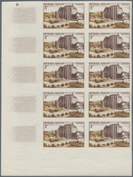 Frankreich: 1950, Chateaudun Castle 8fr. IMPERFORATE Block Of Ten From Lower Left Corner, Mint Never - Andere & Zonder Classificatie