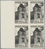 Frankreich: 1952, Porte De France In Vaucouleurs 12fr. Blackish-brown IMPERFORATE Block Of Four From - Andere & Zonder Classificatie