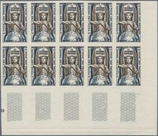 Frankreich: 1954, International Congress For Dimensions And Weights 30fr. IMPERFORATE Block Of Ten F - Andere & Zonder Classificatie