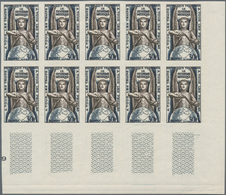 Frankreich: 1954, International Congress For Dimensions And Weights 30fr. IMPERFORATE Block Of Ten F - Other & Unclassified