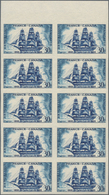 Frankreich: 1955, Caravelle ‚Capricieuse‘ 30fr. IMPERFORATE Block Of Ten From Upper Margin, Mint Nev - Andere & Zonder Classificatie