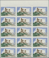 Frankreich: 1958, Foix Castle 15fr. IMPERFORATE Block Of 15 From Upper Margin, Mint Never Hinged. Ma - Other & Unclassified