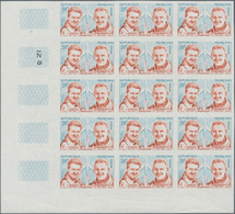 Frankreich: 1959, Charles Goujon And Constantin Rozanoff 20fr. IMPERFORATE Block Of 15 From Lower Le - Sonstige & Ohne Zuordnung