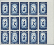 Frankreich: 1959, Vaccine Against Polio 20fr. IMPERFORATE Block Of 15 From Upper Right Corner, Mint - Andere & Zonder Classificatie