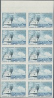 Frankreich: 1960, Stamp Day (Cable Ship) 0.20+0.05fr. IMPERFORATE Block Of Ten From Upper Margin, Mi - Andere & Zonder Classificatie