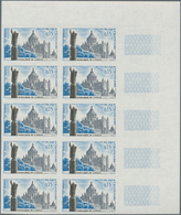Frankreich: 1960, Basilica Of Lisieux 0.15fr. IMPERFORATE Block Of Ten From Upper Right Corner, Mint - Andere & Zonder Classificatie