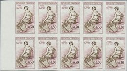 Frankreich: 1960, Madame Germaine De Staël 0.30fr. IMPERFORATE Block Of Ten From Left Margin, MNH An - Sonstige & Ohne Zuordnung