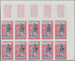 Frankreich: 1962, Stamp Day 0.20+0.05fr. (Royal Postman) IMPERFORATE Block Of Ten From Upper Right C - Sonstige & Ohne Zuordnung