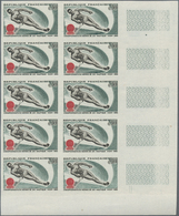 Frankreich: 1963, World Championship In Waterskiing 0.30fr. IMPERFORATE Block Of Ten From Lower Righ - Andere & Zonder Classificatie
