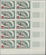 Frankreich: 1963, World Championship In Waterskiing 0.30fr. IMPERFORATE Block Of Ten From Lower Righ - Other & Unclassified