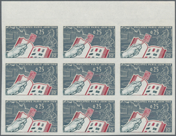 Frankreich: 1963, Philatec Exhibition Paris 0.25fr. IMPERFORATE Block Of Nine From Upper Margin, Min - Other & Unclassified