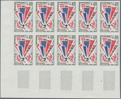 Frankreich: 1965, 20 Years Of Victory 0.40fr. (flags Of The Allied Countries) IMPERFORATE Block Of T - Other & Unclassified