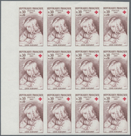 Frankreich: 1965, RED CROSS Set Of Two (paintings From Renoir) In IMPERFORATE Blocks Of Twelve From - Andere & Zonder Classificatie