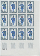 Frankreich: 1968, Stamp Day 0.25+0.10fr. (postman Of 1830) IMPERFORATE Block Of Twelve From Lower Ri - Sonstige & Ohne Zuordnung