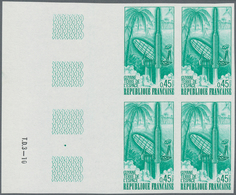 Frankreich: 1970, Satellite ‚Diamond B‘ 0.45fr. IMPERFORATE Block Of Four From Left Margin, Mint Nev - Sonstige & Ohne Zuordnung